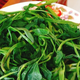 Boiled water spinach on plate